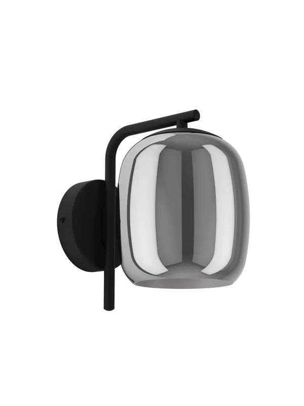 Applique moderno nero con vetro cromo a 1 luce GL1833 Must-Have