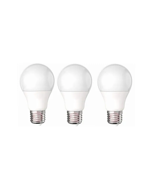 Lampada led 3pz kit luce calda 3000k e27 855lm 9-70w lighting Novità