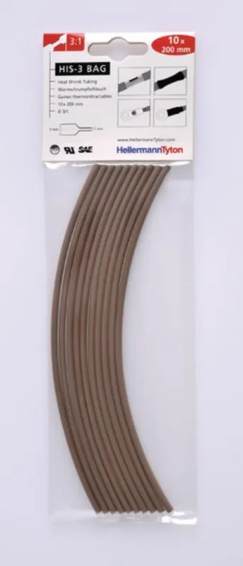 HELLERMANN TYTON GUAINA TERMORESTRINGENTE MARRONE FINO A 3 1 IN SACCHETTI 308-30314 Quantità Limitata