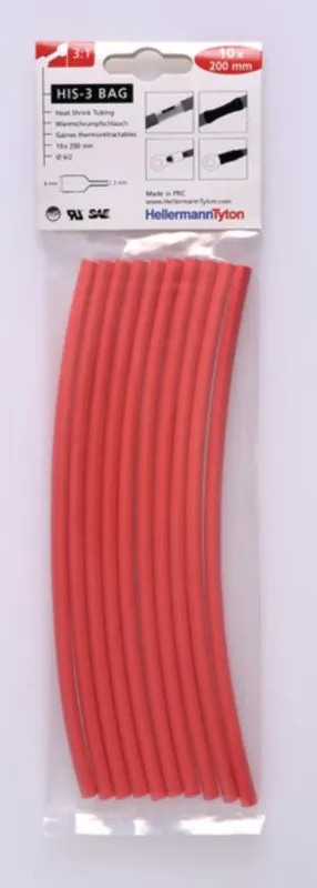 HELLERMANN TYTON GUAINA TERMORESTRINGENTE ROSSA FINO A 3 1 IN SACCHETTI 308-30611 Offerta Limitata