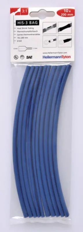 HELLERMANN TYTON GUAINA TERMORESTRINGENTE BLU FINO A 3 1 IN SACCHETTI 308-30612 Nuova Collezione
