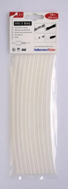 HELLERMANN TYTON GUAINA TERMORESTRINGENTE TRASPARENTE FINO A 3 1 IN SACCHETTI 308-30615 Subito Disponibile