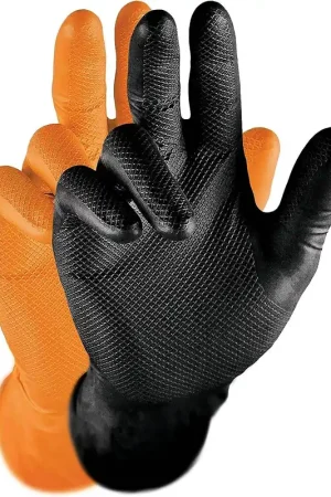 Offerta Lampo Guanti monouso usa-getta in nitrile nero Grippaz 50 pezzi, Taglia L/9