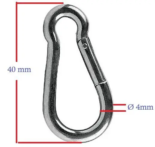 Promozione Moschettone pompiere in acciaio zincato con chiusura automatica 40 mm per corde, funi, catene e cavi metallici