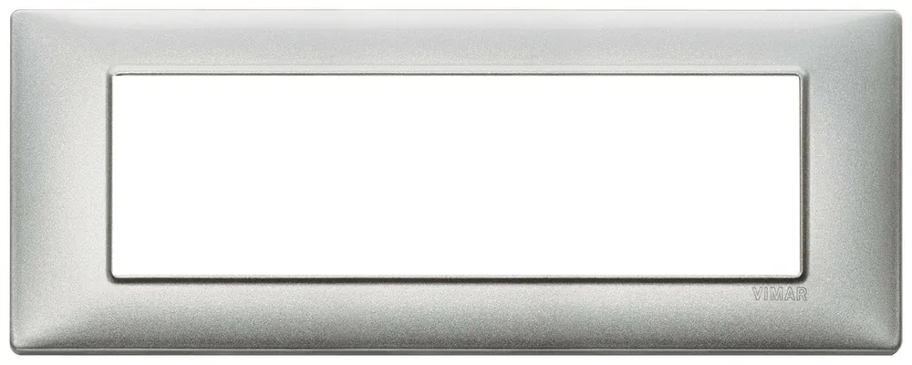 VIMAR PLANA PLACCA 7 MODULI METALLO COLORE ARGENTO METALLIZZATO 14657.71 Occasione