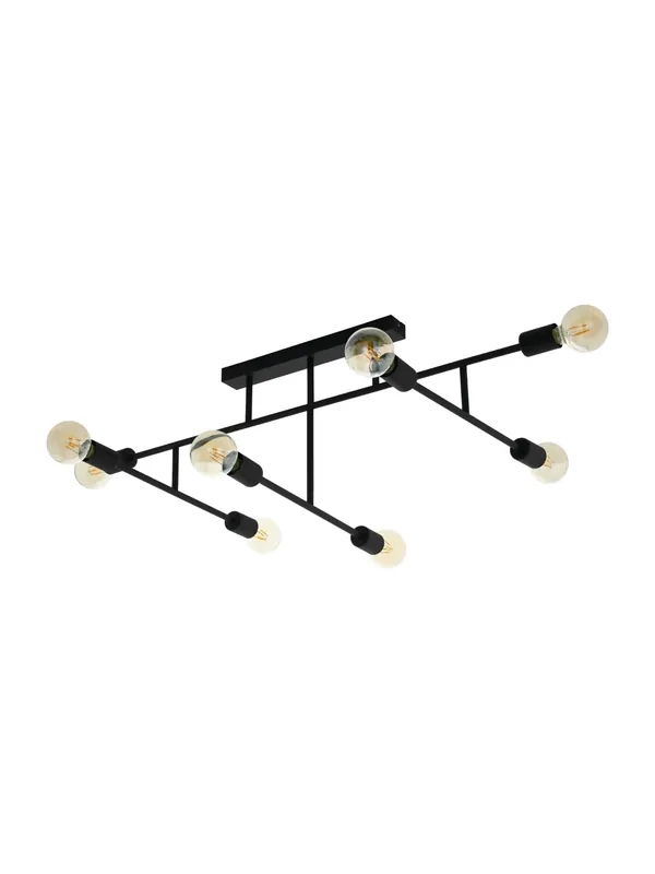 Saldi Plafoniera moderna minimal nero a 8 luci GL1849