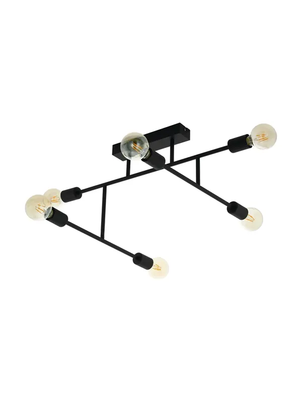 Plafoniera moderna minimal nero a 6 luci GL1848 Ultime Pezzi