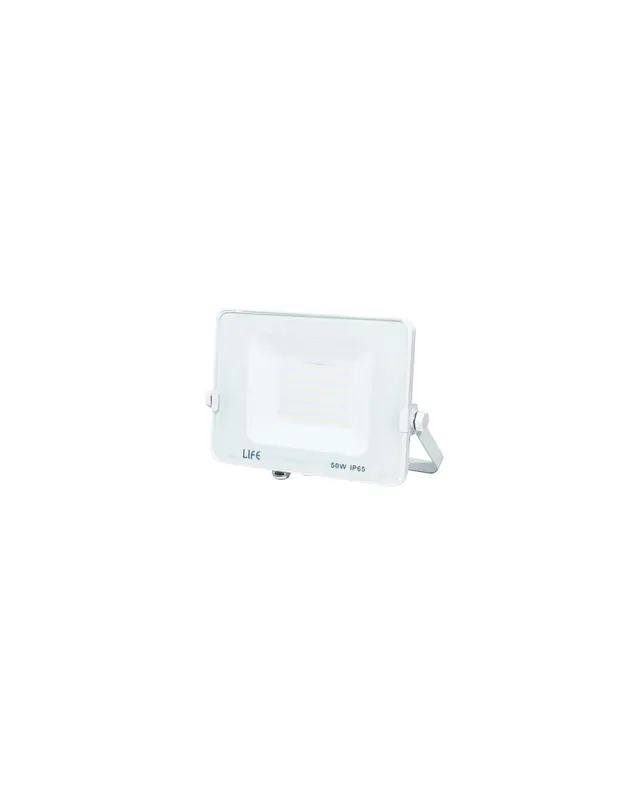 Faretto led slim luce calda 50w 3000k ip65 4000lm struttura bianco Reso Gratuito