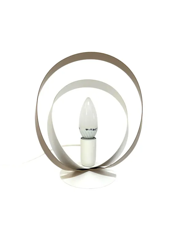 Lumetto lampada da comodino moderna in metallo bicolore MLT fascia Subito Disponibile