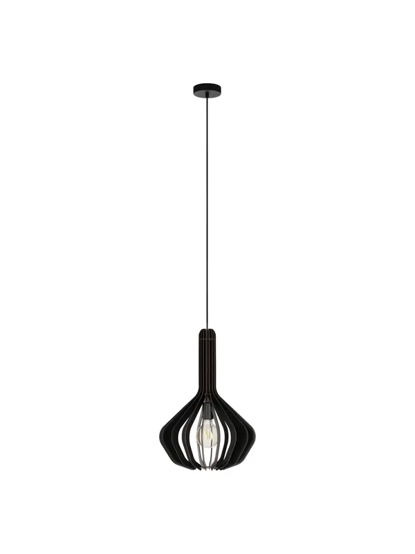 Compra Oggi Stesso Lampadario a sospensione moderno in legno nero a 1 luce GL1817