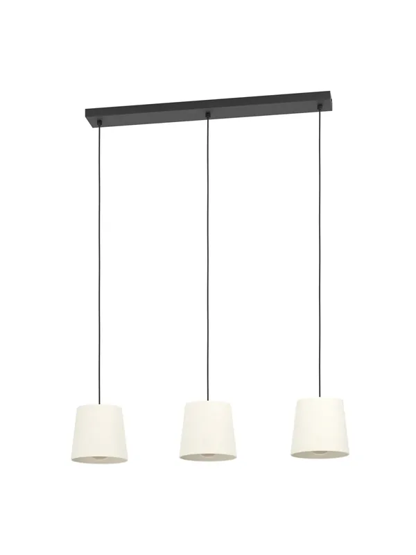 Ordina Subito Lampadario moderno contemporaneo in tessuto bianco a 3 luci GL1812