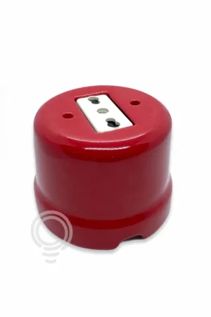 Offerta Speciale Presa elettrica porcellana bivalente 10/16a+t rosso vintage