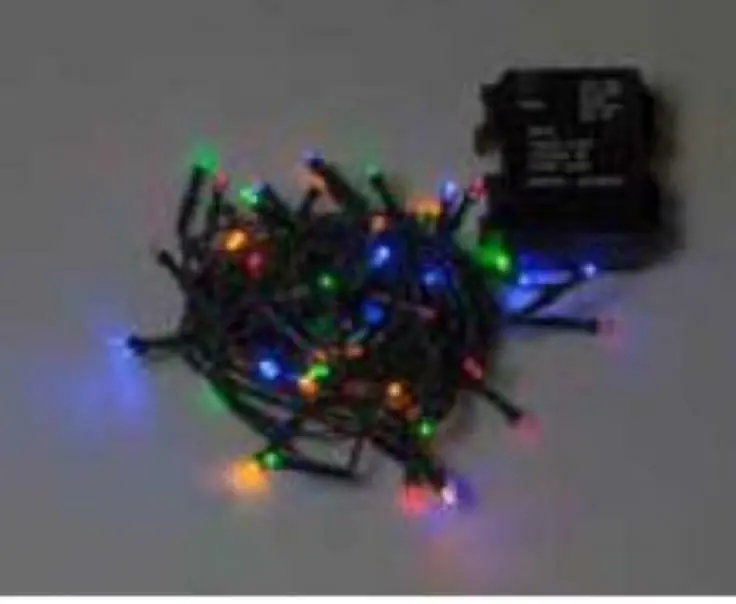 Esclusivo NEW LAMPS LUCI NATALIZIE 50 MINI LED A BATTERIA MULTICOLOR 5MT IP44 USO ESTERNO/INTERNO 51-150