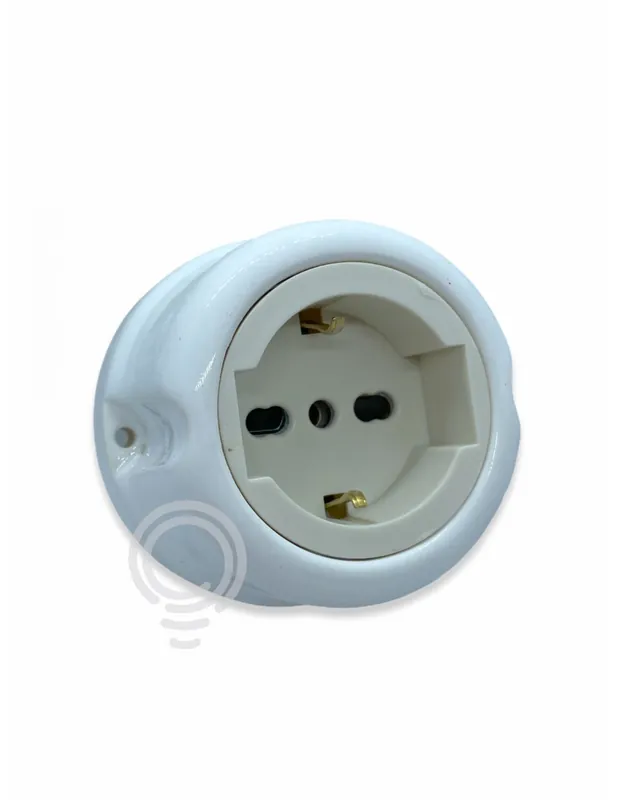 Non Perdere Presa unel tedesca 10/16a bianco vintage porcellana