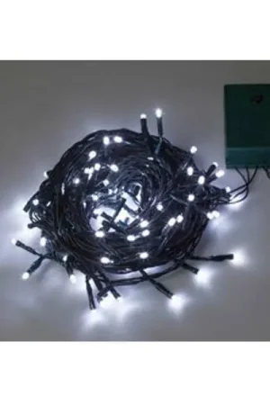NEW LAMPS LUCI NATALIZIE 50 MINI LED LUCE BIANCO PURO A BATTERIA IP44 USO ESTERNO/INTERNO 51-151 Promo Stagionale
