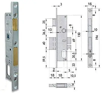 Offerta Speciale CISA 44220-15 SERRATURA DA INFILARE A CILINDRO OVALE, PER MONTANTE
