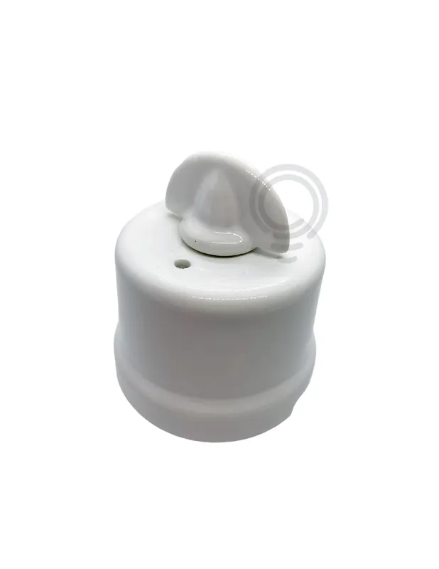 Pulsante rotativo porcellana retro vintage bianco Popolare