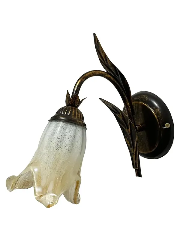 Applique classico in ferro battuto e vetro murano a 1 luce coll. Scott Di Tendenza
