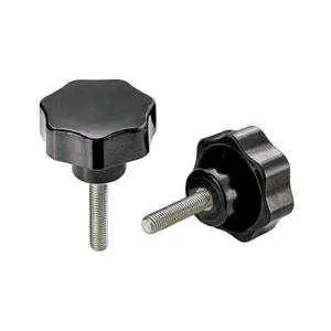 Di Tendenza Volantino a 4 lobi in materiale termoplastico, con perno filettato MA 12x40 mm
