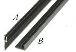 Supporto alluminio anodizzato Nero per bare strip Siat portoni, barre da 2,5m Tipo B Acquista Ora