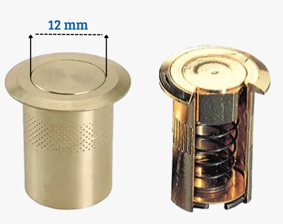 Ultime Pezzi Pozzetto ottone con molla inox per applicazioni a pavimento per catenacci Ø 12mm