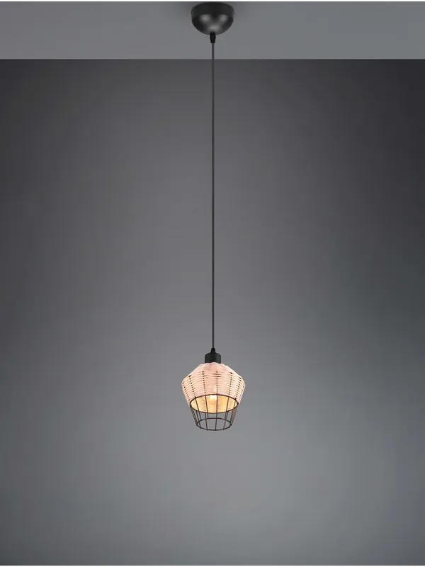 Lampadario a sospensione rustico design rattan 1 luce TR644 Prezzo Basso