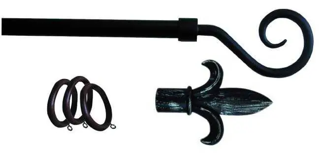 Soddisfatti O Rimborsati BASTONE PER TENDE FERRO ANTRACITE PUNTALE RICCIOLO estensibile 120-210 cm