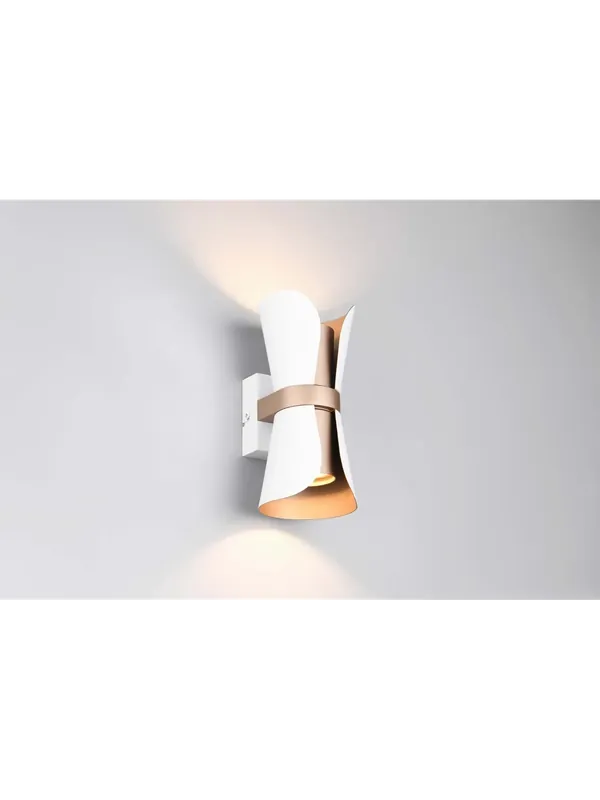 Applique moderno design bianco e oro a 2 luci TR619 Spedizione Espresso