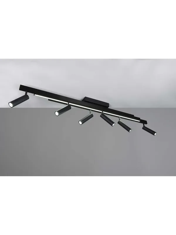 Plafoniera a led moderna con telecomando e faretti neri TR593 A Buon Prezzo