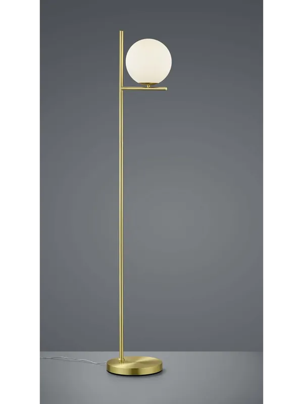 Ultimissimo Modello Piantana lampada da terra moderna oro satinato con vetro bianco a 1 luce TR587