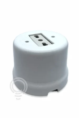 Più Venduto Presa elettrica ceramica antico 10/16a+t bipasso porcellana vintage