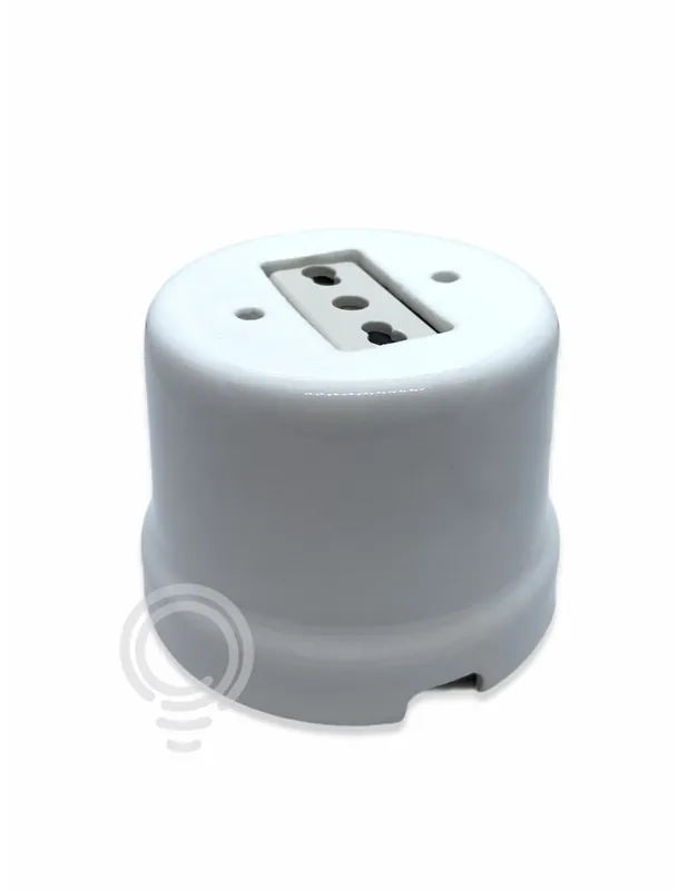 Più Venduto Presa elettrica ceramica antico 10/16a+t bipasso porcellana vintage