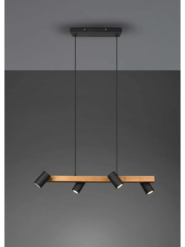 Prezzo Conveniente Lampadario moderno con faretti orientabili legno a 4 luci TR567