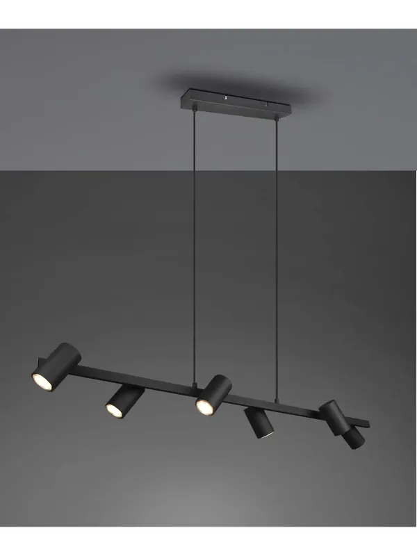 Lampadario moderno nero con faretti a 6 luci TR557 Saldi