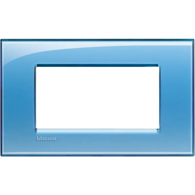 BTICINO LIVINGLIGHT PLACCA 4 MODULI COLORE AZZURRO DEEP LNA4804AD Saldi