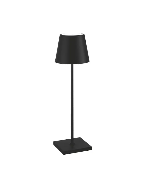 Novità Poldina Pro nera luce da tavolo ricaricabile