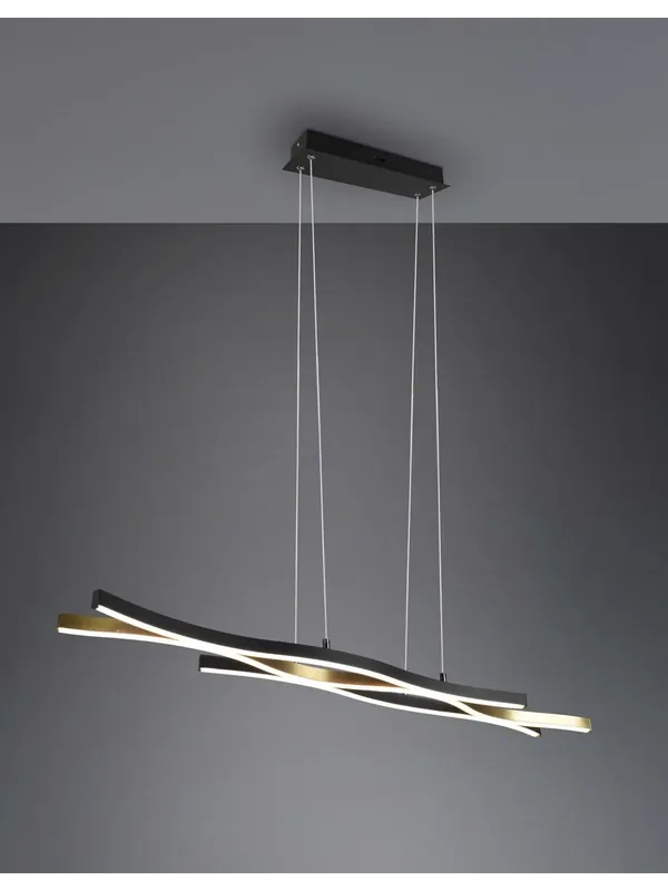 Saldi Lampadario moderno a led design oro e nero TR534