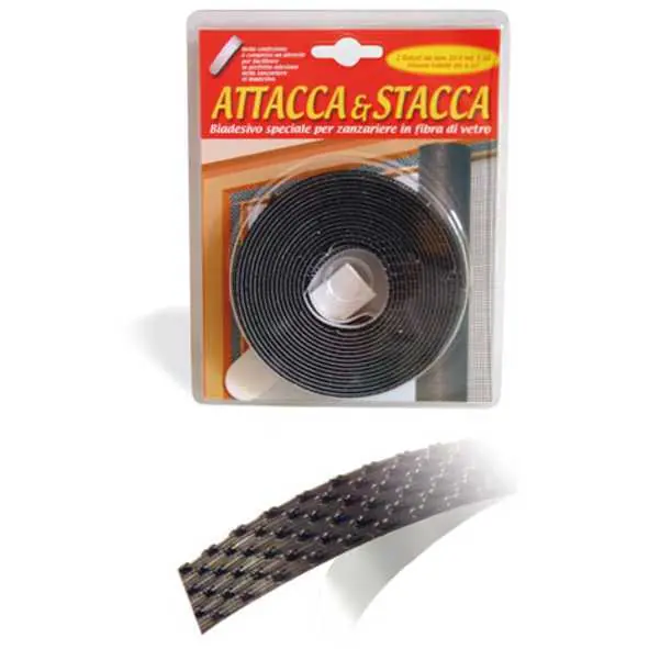 Offerta Del Giorno NASTRO ATTACCA & STACCA PER ZANZARIERE IN FIBBRA DI VETRO E ALLUMINIO 5mt