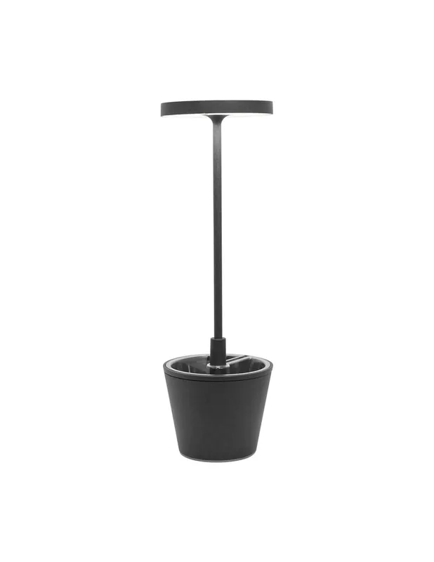 Zafferano Poldina reverso grigio scuro lampada ricaricabile da tavolo Sconto