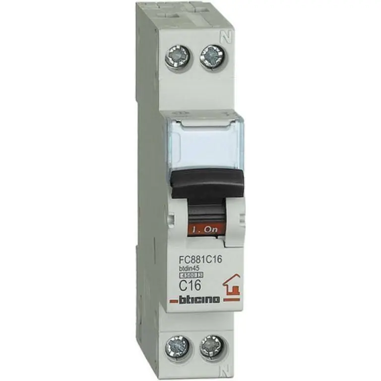 Esclusivo BTICINO INTERRUTTORE MAGNATOTERMICO BTDIN45 C16 1P+N 1 M 4500A FC881C16