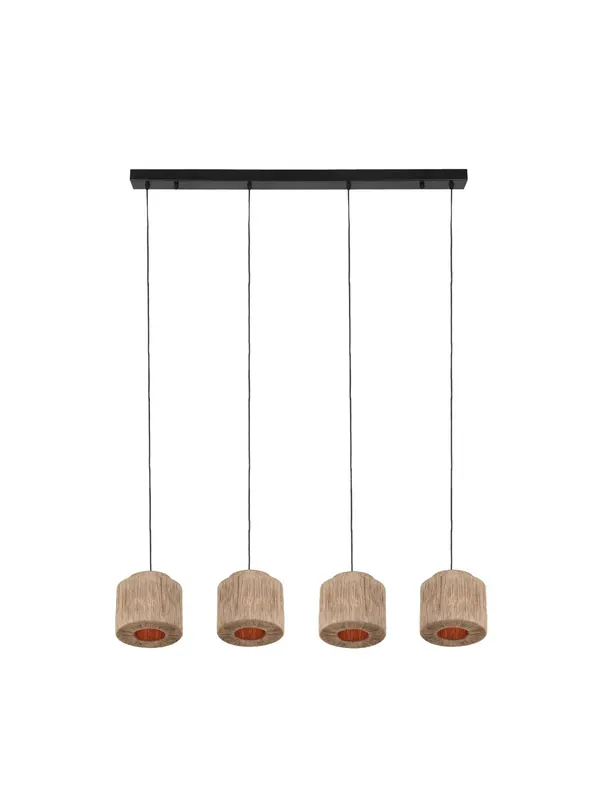 Lampadario a sospensione rustico in juta naturale a 4 luci TR505 Compra Adesso