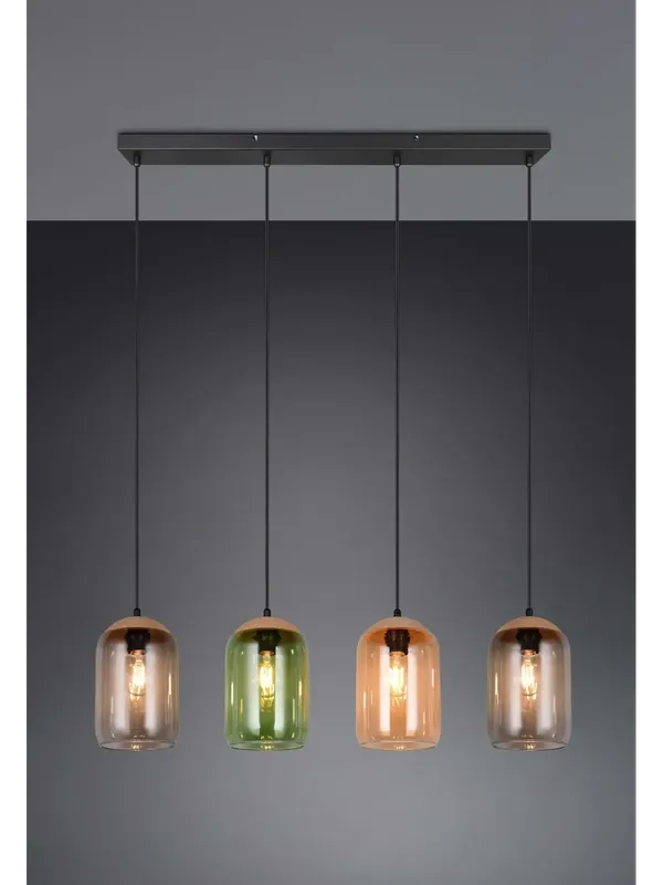 Saldi Lampadario moderno a sospensione vetri colorati 4 luci TR500