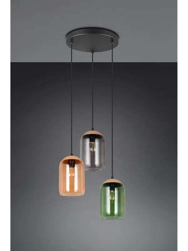 Must-Have Lampadario moderno a sospensione vetri colorati 3 luci TR499
