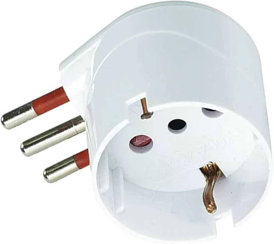 ROSI MATERIALE ELETTRICO ADATTATORE DOMESTICO SCHUKO 10A 250V SERIE UNIKA BIANCA RS78027 Ultime Pezzi