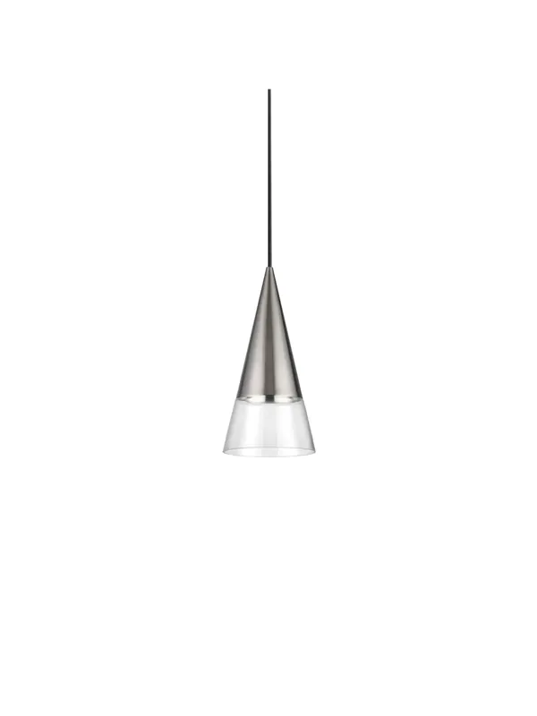 Lampadario a sospensione moderno in vetro nickel a 1 luce DL1931 Compra Online