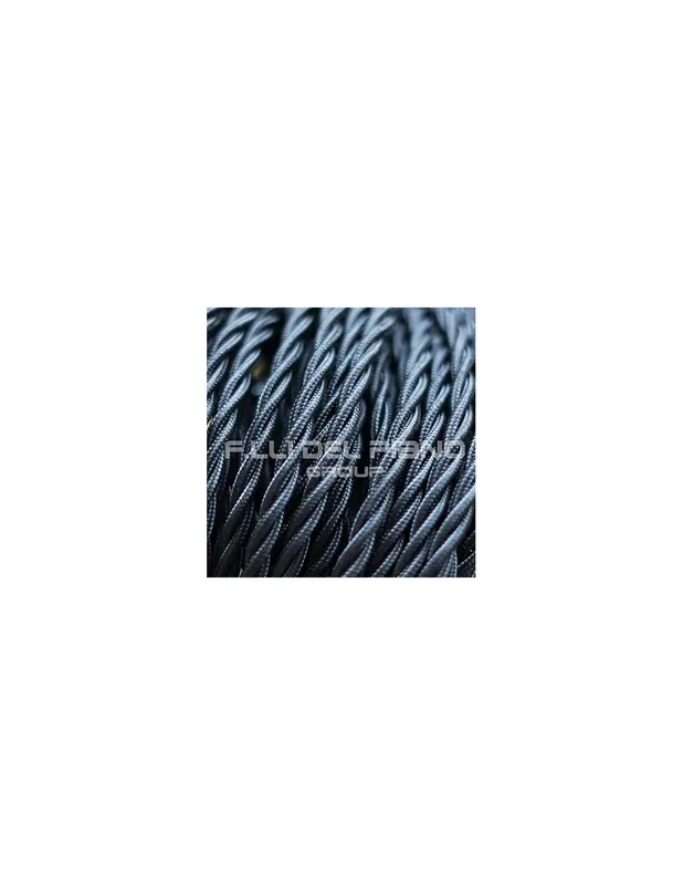 Cavo elettrico treccia stoffa seta sezione 3x0,75mm nero Offerta Limitata
