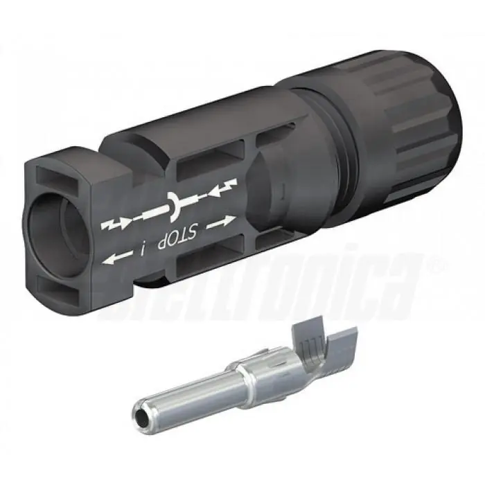 Connettore volante maschio Alpha Elettronica MC4 max 1000V nero - 200-401 Popolare