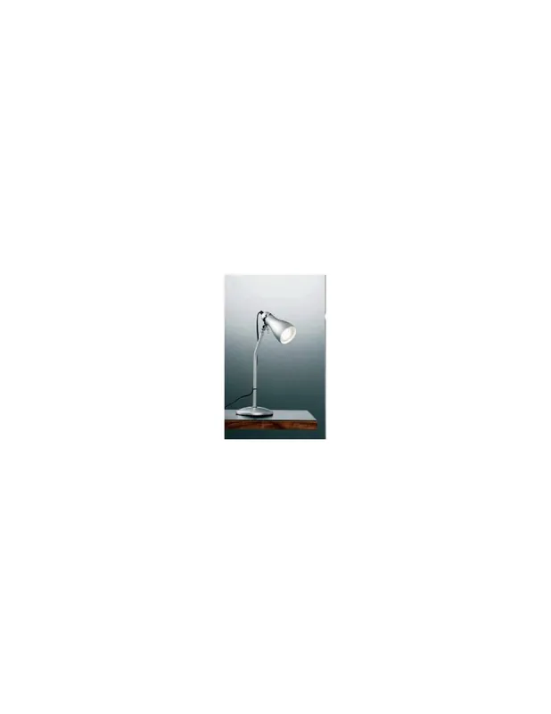 Lampada da tavolo metallo argento illuminazione h.45 1ex27 Economico