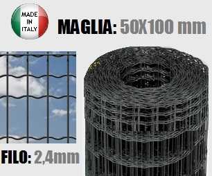Ultimissimo Modello Rete elettrosaldata zincata e plasticata Pantanet Family Antracite, altezza 203 cm