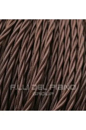 Non Perdere Cavo lampadari treccia stoffa seta 3x0,75mm marrone
